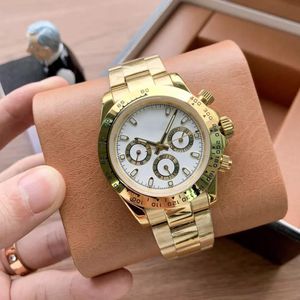 Designer Watch Factory Luxe hoge kwaliteit gouden wijzerplaat 40 mm roestvrij staal mechanisch automatisch uurwerk Werkende herenhorloges