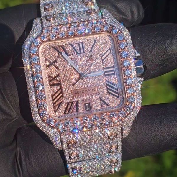 Designer Watch de bonne qualité Iced Out Moisanite Watch for Men VVS Diamonds Best Bijoux Fashion Gift