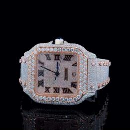 Designer Watch Hip Hop personnalisé Iced Out Moissanite for Men VVS Diamond Watch cadeau