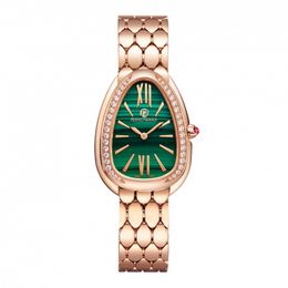 designer horloge dame hoge kwaliteit horloge opkomst goud diamant elegant high-end quartz uurwerk slangvormig volledig roestvrijstalen horlogeketting saffierglas waterdicht