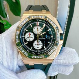 Designer Watch Luxury Automatic Mechanical Watches Big Gold Rose derrière Diamond Mens Mouvement de poignet
