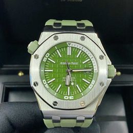 Designer Watch Luxury Automatic Mechanical Watches full Set of Box Airbnb Avocado Green Plate Mens 15710st Movement Wristwatch