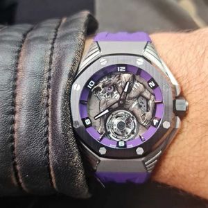 Designer Watch Luxury Automatic Mechanical Watches High Version Concept Black Panther Tourbillon entièrement pour hommes Business Loissine Arafroproof Movement Wristwatch