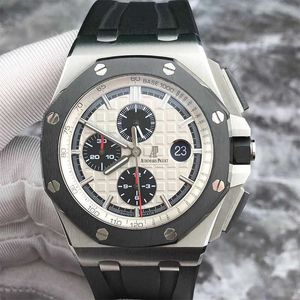 Designer Watch Luxe automatische mechanische horloges 26400 Panda Face Black Ceramic Ring Chronograph Mens 44mm Beweging Polshorloge