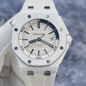 Designer Watch Luxe Automatische mechanische horloges 15707CB Wit keramisch materiaal Heren 42 mm Beweging Polship p3na
