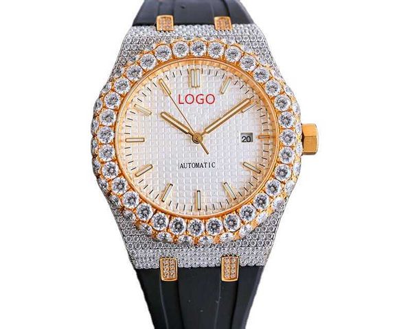 Designer Watch Luxury Automatic Mechanical Montres de haute qualité pour les hommes Montre Moisanite Zircon Diamond Rubber Band Mens Womens Movement Mouvement de bracelet