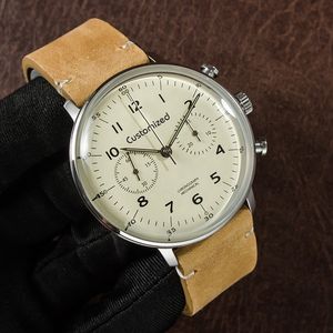 Designer Watch Mechanical Allemagne Bauhaus Chronograph Style Watch Stainls Steel Vintage Simple Chepping