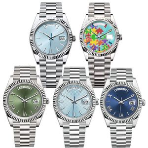 Reloj de diseñador Relojes para hombre Reloj para hombre Fecha del día Reloj de pulsera automático 40 mm 2813 Movimiento automático Cristal de zafiro Correa presidencial de acero inoxidable Relojes Orologio