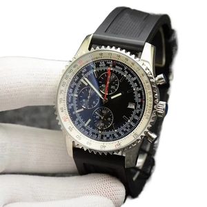Designer horloge navitimer 904L roestvrij staal Gliding gesp lederen horloge saffierglas spiegeloppervlak montre luxe waterdicht polshorloge verguld zilver sb054 C4