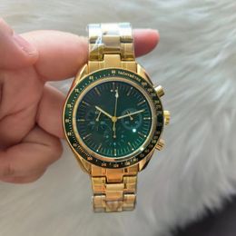 Herenhorloge vrouw designer horloge man quartz horloge maan horloges snelheid zes wijzers timing mineraal versterkt glas merk chronograaf klok rubberen band luxe horloge