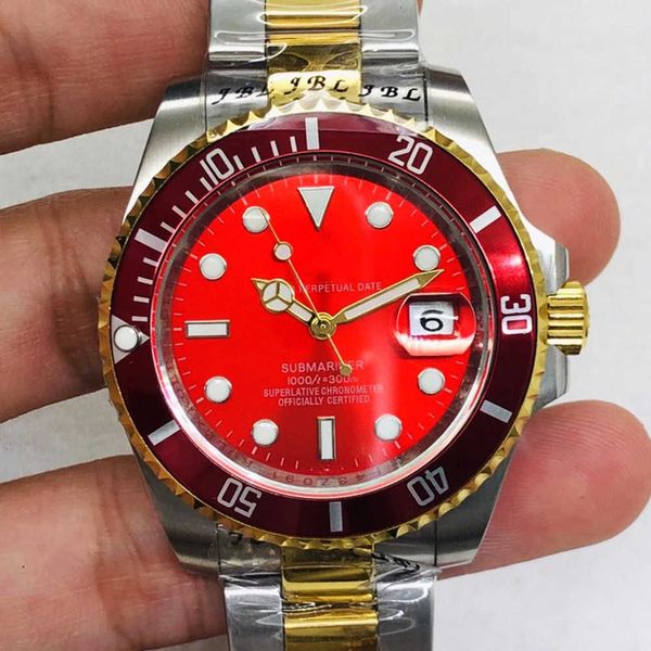 Reloj de diseño Reloj Reloj AAA Mechanical Watch Lao Jiajian Gold and Red Face Water Ghost Watch Mechanical Watch Mens Watch QS07