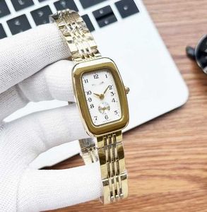 Montre de créateur Petite série de barres d'or, montre pour femme originale de la série de ceinture en acier, bouton d'origine du boîtier en acier inoxydable, mouvement à quartz importé, taille 26MM