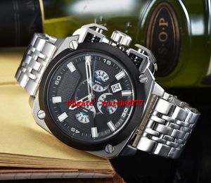 Designer horloge vierkant grijs gunmetal chronograaf roestvrij staal herenhorloge CGYQ UF4C