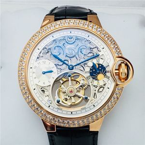 Reloj de diseñador tourtouron 2021 con movimiento de reloj para hombre, espejo de cristal de zafiro mecánico, correa de reloj de piel de cocodrilo, certificado de oro de 18 quilates de WIPF