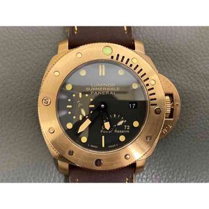Designer horloge Horloge Super groot mechanisch gebogen gecoat glas 47mm 16mm eerste laag lederen Strappaner horloge 6p05