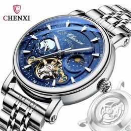 designer watch montres CHENXI Dawn Star River Phase de Lune Roue de Tortue Creuse Montre Mécanique Night Glow Business Montre Mécanique Entièrement Automatique Montre pour Homme