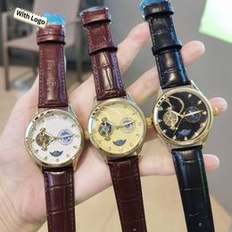 Relojes de diseñador Versión original de alta calidad, reloj de lujo de cuero genuino para hombres de aspiradora electroplatación, impermeabilización de precisión, reloj mecánico