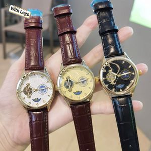 Designer horloge horloges van hoge kwaliteit originele versie, echte lederen luxe horloges mannen vacuüm electroplating, precisie waterdichting, mechanisch horloge