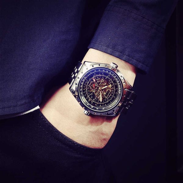 Montre de designer montres bracelet en acier suisse creux automatique mécanique grand cadran sport pour hommes étanche étudiant militaire montre pour hommes