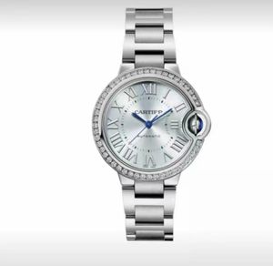Designer bekijk dameskwarts kijken zilveren wijzerplaat Diameter Originele super elektronische beweging Saffier SatherPhire Waterdicht Luxe horloge