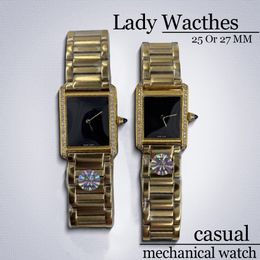 reloj de diseño para mujeres relojes de alta calidad reloj digital relojes tanque de 25 o 27 mm hebilla de acero inoxidable de acero inoxidable