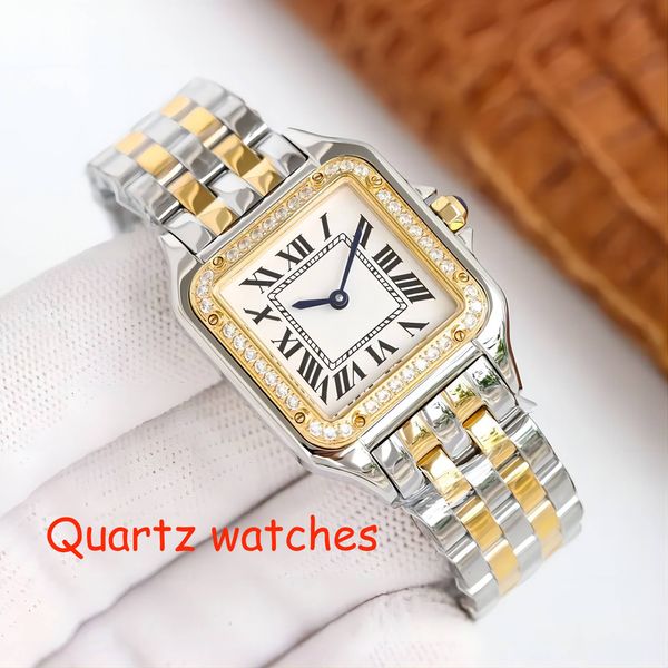 Reloj de diseñador Relojes para mujer Relojes Panthere clásicos de cuarzo Reloj de pulsera de acero inoxidable 316L Reloj de diamantes de marca de lujo Diseño de alta calidad