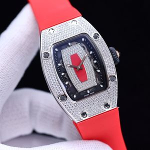 Reloj de diseñador Reloj para mujer Diamante Movimiento mecánico automático Reloj Espejo de zafiro 31 mm Barril de vino Reloj de lujo Correa de caucho Reloj de lujo para mujer regalo de mujer