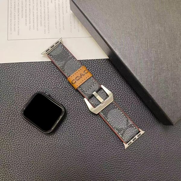 Bracelets de montre design Apple Watch Band 38mm 40mm 41mm 42mm 44mm 45mm 49mm Luxe Salut Qualité Designs Bracelets de montre iWatch 8 7 6 5 4 Cuir L Avec Logo Box Femme Homme