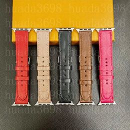 Designer Horlogebanden Horlogeband Band 42mm 38mm 45mm 40mm 44mm 49mm iwatch 2 3 4 5 SE 6 7 8 bands Leren Riem Armband Mode Polsband Print Strepen horlogeband