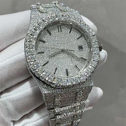 Designer horloges 2023 Moissanite Type Iced Out-horloges Beste kwaliteit Eta-horloge Luxe zilveren kast Pass-test Automatisch Iced Out-horloge