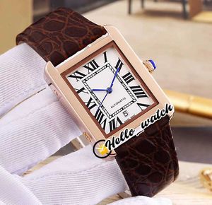 Designer horloges 31mm W5200026 WSTA0029 heren Wit Dial 8215 Automatische Herenhorloge Rose Gold Case Bruin Lederen Band Horloges HWCR