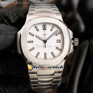 Designer Horloges 40mm 5711 / 1A-011 5711 Sport Automatic Mens Horloge Witte Geweven Wijzerplaat Roestvrijstalen Armband Horloges Korting