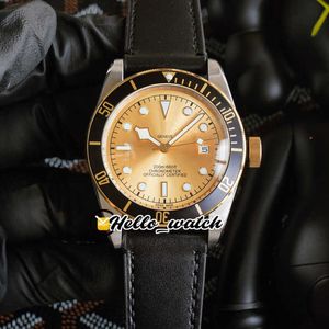 Designer Horloges 41mm M79733N-0003 79733 Aziatisch 2813 Automatische Herenhorloge Gold Dial Steel Case Black Bezel lederen band HWTD Korting