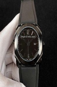 Designer horloges 41 mm Octo PVD All Black Steel Case 102737 BGO41BBSVDN Zwart Dial Automatic Mens Watch Rubber Riem Hoge kwaliteit 3038033