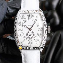 Designer Horloges 42mm Cintree Curvex Black Croco 8880 25-jarig jubileum herenhorloge 3D-markers staal snijdt gekraakt case witte lederen riem