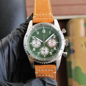 Designer Watchs Mouvement de quartz automatique montre 46 mm chronograph pour hommes watch cuir steple stop stop-tathes mireal verre mode wristwatch montre de luxe