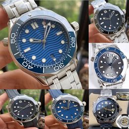Designer Watchs Ceramic Bezel Rologio Blue 42 mm Hommes Mentises Mouvement mécanique Automatique Luxury MEGA MONTRE DU TRAPE