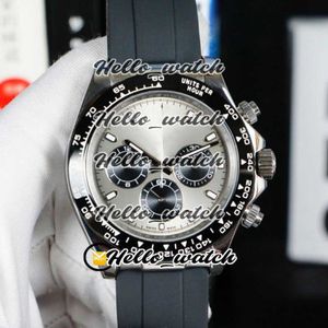 Designer kijkt goedkoop 116519 kwarts chronogrpah heren Watch grijze wijzerplaat zwarte subdial stalen kast rubberen band stopwatch pxhw discoun325c