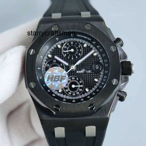 Designer kijkt dure Audemar APS Watch Offshore Royal Chronograph Menwatch Automatische mechanische supercolen CAL3126 Rubberstel Montre Svhu