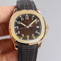 Designer Watches Factory Cal Style 324 Watch Heren 40mm 18k Rose Gold Brown Dial 5167R 5167 1A 904 Roestvrijstalen armband Rubber Auto313U