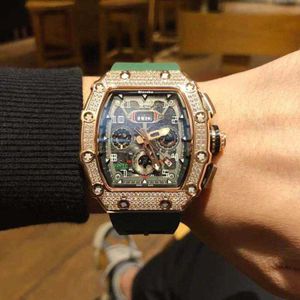 Designerhorloges Merkhorloges van hoge kwaliteit Automatisch uurwerk Saffier Hoge sterkte spiegel Waterdicht roestvrijstalen horloge Richar m Watch Em1c