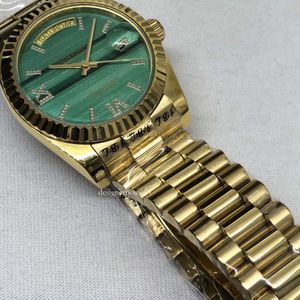 designer horloges van hoge kwaliteit klassiek automatisch Laojia log tanden goud drie rijen groen mechanisch horloge Rr005