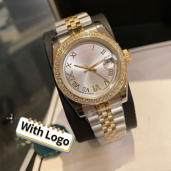 Relojes de diseñador Relojes de lujo de alta calidad 316 Case de acero inoxidable a juego CRISTAL Diamond Original Press Buckle Noble y elegante temperamento de Diosa