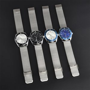 Montres de créateurs de haute qualité en acier inoxydable montre de luxe superocean reloj décontracté plaqué argent montre-bracelet noir cadran vert montres pour hommes avec date saphir sb079