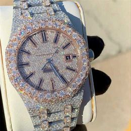 Designer horloges Iced Luxury Gold Out Volated Pols Sterling Moissanite Diamond Hip Hop Quartz Watch voor mannen