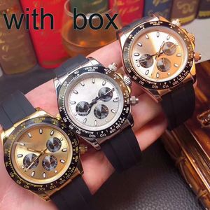 Relojes de diseño para hombre, automático, dorado, tamaño 41MM, anillo de cerámica, caja de acero inoxidable, correa de goma, reloj AAA Orologio.