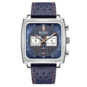Designer horloges heren echt leer vierkant zakelijk multifunctioneel timing 44 mm quartz horloge met grote wijzerplaat