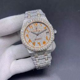Montres de créateurs pour hommes Top Watch Moissanite Automatic Silver Diamond Pass Test Top Qualité Mouvement Acier Inoxydable Ice Crystal Sapphire Watch