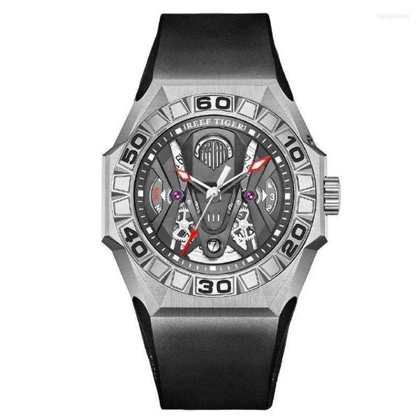 Relojes de diseño Hombres Relojes de pulsera de tigre Reloj de arrecife automático Relojes de pulsera para hombre Buceo de lujo 200M Reloj de pulsera mecánico impermeable Sekelton Zafiro luminoso