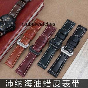 Montres designer Pam Panerai Substitut de luxe STRAP COURTURE CUIR PAM111 441 Cire d'huile Agrandir 24 26 mm Wrists Wrists Aneil A baskydle